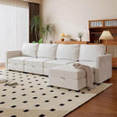mestyl Modular Sectional Sofa Convertible L Shaped Sofa Couch Set with Storage for Living Room, Modern 4 Seater Modular Sectional Couch with Movable Ottoman (Beige) by CozyNest Decor