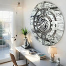 The Gears Clock 24'' Inch Real Moving Gear Wall Clock England Line (Grey & White, 24 inches (60 cm)) by CozyNest Decor