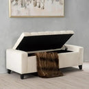 Christopher Knight Home Hikaru Velvet Storage Ottoman, Ivory 19.75”D x 50.00”W x 17.48”H by CozyNest Decor