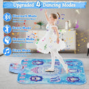 Dance Mat Toys Girl Gift: 8-Button Frozen Dance Pad Wireless Bluetooth Electronic Dance Game for Kids with 4 Game Modes LED Light Built-in Music Birthday Gifts for 3 4 5 6 7 8 9 10+ Years Old Girls by TinyTreasures Baby Boutique
