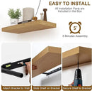 Fun Memories Floating Shelves for Wall, 8 Inch Deep Floating Wall Shelf, 16" x 8" Floating Shelves - Set of 2, Rustic Wooden Storage Shelves for Bathroom, Living Room, Kitchen by CozyNest Decor