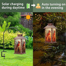 Solar Lanterns Outdoor, Waterproof Cardinal Garden Hanging Lanterns with LED Flickering Flameless Candles, Lantern Decor Birthday Gifts for Women Mom Grandma by CozyNest Decor