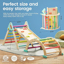 Tiny Land Pikler Triangle Set,7-in-1 Foldable Montessori Toddler Climbing Toys Indoor, Wooden Playground Jungle Gym for Kids, Climber Gift for Boys & Girls Toddler Climbing Toys (Rainbow) by TinyTreasures Baby Boutique