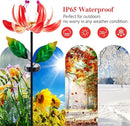 Solar Lights Outdoor Garden Decor, Solar Wind Spinner Yard Decorations for Outside, Lotus Windmill Pathway Lights with LED Cracked Crystal Ball Waterproof Flower Sculpture for Patio Lawn Garden Gifts by CozyNest Decor