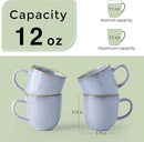 AmorArc 12oz Coffee Mugs, Ceramic Coffee Mugs set of 4 for Man, Woman, Dad, Mom, Modern Coffee Mugs with handle for Latte/Cappuccino/Milk/Cocoa. Dishwasher&Microwave Safe, Blue-Reactive Glaze by CozyNest Decor