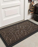 DEXI Front Door Mat Outside Entrance, Heavy Duty Non Slip Low Profile Doormat for Entryway, Trap Dirt and Moisture Welcome Mats, Easy Clean, Patio, Garage, 4x2, Brown by CozyNest Decor