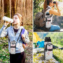 25/32/40/64oz Water Bottle Bag Holder Carrier-Insulated Crossbody Sling Case Sleeve with Strap & Pockets for Men Women Gym Cycling Travel Walking Hiking Camping by TinyTreasures Baby Boutique