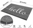 Door Mat (32"x20",Grey), Durable Welcome Mat Low Profile Floor Mat Front Doormat Non Slip Mats Entrance Rectangular Easy to Clean Doormat, for Entryway, Patio, High Traffic Areas by CozyNest Decor