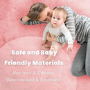 ACOMOPACK Baby Play Mat for Floor 1.3" Thick Memory Foam 50x50 Soft Velvet Playpen Mat for Kids,Infants,Toddlers,Tummy Time Crawling Mats with Non-Slip Bottom,Yoga,Tatami,Nursery Rug（Pink） by TinyTreasures Baby Boutique