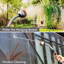RESTMO Watering Wand Heavy Duty, Metal Garden Hose Wand with 10 Spray Patterns, 15-Inch Long Hose Nozzle Sprayer with Thumb Flow Control, Ideal to Water Hanging Baskets and Shrubs, Orange by GreenHaven Gardens