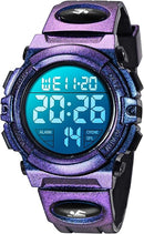 Kids Watch,Boys Watch for 3-15 Year Old Boys,Digital Sport Outdoor Multifunctional Chronograph LED 50 M Waterproof Alarm Calendar Analog Watch for Children with Silicone Band,Kids Gift by TinyTreasures Baby Boutique