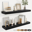 fuqing Floating Shelves for Wall, Bathroom Shelf Wall Mounted for Storage, Shelves with Invisible Bracket for Bedroom, Kitchen, Living Room, Farmhouse Small Book Shelf, 32 Inch Set of 2, Black by CozyNest Decor