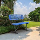 4/6/8 Feet Park Bench for Outside Heavy Duty Metal, Garden Benches Outdoor Bench with Backrest & Portable Frame, for Shopping Malls Stores Parks Patios Decks, Blue by GreenHaven Gardens