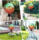 VCUTEKA Gazing Ball, Glass Gazing Balls Sphere for Garden Lawn Outdoor Ornament Yard Decorative, Red Swirl, 10" by CozyNest Decor