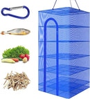 Hwayslon Hanging Drying Net Foldable Drying Rack Net Dryer 19.7"x19.7"x37.4" 6 Layer Folding Fish Mesh Collapsible Dry Net with Zippers for Fish Vegetables Drying Seeds Fruit Herb by CozyNest Decor