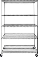 Seville Classics UltraDurable Heavy Duty NSF Solid Steel Wire Rack Storage Unit, Organizer for Garage, Warehouse, Office, Restaurant, Classroom, Kitchen, Black, 5-Tier Shelving, 48" W x 24" D by CozyNest Decor