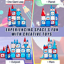Magnetic Tiles - 58 Pcs Space Magnets Building Blocks Set - Sensory Travel Toys for Toddler - STEM Construction Playboards Stacking Toy - DIY Window Art - Birthday Gifts for Boy, Girl, Kids Ages 3-12 by TinyTreasures Baby Boutique