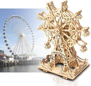 Solar 3D Wooden Puzzle Ferris Wheel DIY Model Kit Craft Sets Educational Wood Mechanical Building Toys for Adult Men Kids by TinyTreasures Baby Boutique