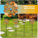 Wind Spinners for Yard and Garden - Wind Sculptures & Spinners 75 in Garden Kinetic Art with Solar Powered Multi-Color Glass Ball Light - Gradient Brown by CozyNest Decor
