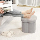 B FSOBEIIALEO Storage Ottoman Cube, Flowers Shaped Ottomans with Storage Foot Stool Footrest for Lving Room, Boucle Ottoman Seat for Dorm Room,Faux Teddy Fur, Grey 12.6"x12.6"x12.6" by CozyNest Decor