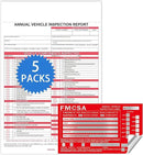 Annual Vehicle Inspection Report Form 5-pk 3-Ply Carbonless,8.5" x 11.75" + Label Aluminum,Permanent Adhesive 6" x 3.5" by GreenHaven Gardens