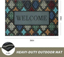 Durable Heavy Duty Front Door Mat - 24"x36" Large Outdoor Welcome Mat Non-Slip Rubber Entrance Door Mat Apply to Home High Traffic Area,Porch, Patio, Farmhouse，Entryway Floor Mats by CozyNest Decor