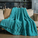 Pawque Super Soft Cozy Throw Blanket for Couch Bed - Fluffy Sherpa Fleece Reversible Thick Warm Fuzzy Blanket for All-Season, 3D Checkered Jacquard Elegant Decorative Blankets, Teal Green, 50" x 60" by CozyNest Decor
