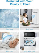 Midea MLTW09M1BWW Portable Washer with 6 Cycles, Drum Clean, Quick, Stainless Steel Tub, Transparent Lid, LED Display Washing Machine, 0.9 cu. ft, White by CozyNest Decor