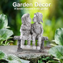 Lily's Home First Kiss Resin Garden Statue, Little Girl and Boy Kissing Yard Miniature Figurine,Small and Exquisite, 9 Inch by GreenHaven Gardens