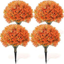 Yunlly 4 Pack 18" Artificial Boxwood Ball Bush Topiary Trees Fake Outdoor Plants, Realistic UV Resistance Faux Shrubs with Spike Greenery Topiary for Front Porch Garden Yard Patio Indoor (Orange) by GreenHaven Gardens
