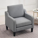 VINGLI Mid Century Modern Accent Chair, Light Grey Fabric Accent Chairs for Living Room Upholstered Armchair with Scooped Arms for Bedroom, Apartment, Studio, Office, Waiting Room by CozyNest Decor