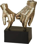 Touch of Class Lingering Hold Hands Table Sculpture Gold - Pinky Promise Statues - Desk Statue for Bedroom, Living Room, Office - Loving Touch by CozyNest Decor
