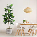 Artificial Fiddle Leaf Fig Tree, 6FT Tall Faux Ficus Lyrata Fake Tree in White Pot, Artificial Tree Indoor Decor, Fiddle Leaf Fig Tree Fake Plant for Home Office Living Room Decoration Modern by CozyNest Decor
