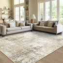Washable Area Rugs 8'x10' Non-Slip Modern Abstract Soft for Living Room Entryway Bedroom Nursery, Print Pattern, Neutral Brown Gray by TinyTreasures Baby Boutique
