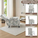 UIXE Floral Pushback Recliner Chair, Fabric Upholstered Armchair Push Back Accent Chair for Living Room, Rivet Trim Club Chair Home Theater Single Sofa Reading Seat - Bird by CozyNest Decor