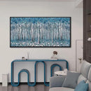 DUNHUANG ART Blue Tree Canvas Wall Art - Large Size Teal Abstract Painting for Home Office Living Room Bedroom Bathroom - Black Framed - Wall Decor Living Room 20"x40" by CozyNest Decor