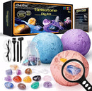 GobiDex Gemstones Dig Kit, Solar System Science Kit for Kids, Excavate 15 Real Gems, STEM Educational Space Toys Planet Collection Kit, Archaeology Geology Science Projects Gift for Boys&Girls Age 6+ by TinyTreasures Baby Boutique
