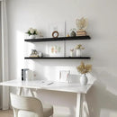 48 Inch Floating Shelves for Wall Rustic Black Wood Wall Shelves for Bedroom Set of 4 by CozyNest Decor