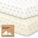 KeaBabies 2-Pack Organic Crib Sheets for Boys, Girls - 52x28 Fitted Crib Mattress Sheet Neutral, Breathable Jersey Cotton Cover for Baby Bed, Toddler Mattress, Soft & Cute Prints (Bumble Bear) by TinyTreasures Baby Boutique