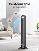 Dreo Tower Fan for Bedroom, 90° Oscillating Fans that Blow Cold Air, 5 Speeds, 4 Modes with 26ft/s Velocity, 12H & 28dB Quiet Timer, Remote, Touch, 40" Standing Floor Fan for Home Office, Black by CozyNest Decor