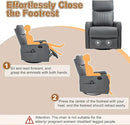Manual Swivel Rocker Recliner Chair for Adults, Overstuffed Reclining Glider Chair for Nursing with Vibration Massage & Heat, Living Room Rocking Recliner 2-Stage backrest, Faux Leather Gray by CozyNest Decor