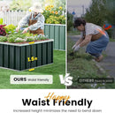 KING BIRD Galvanized Raised Garden Bed with 2 Installation Methods for DIY, 101" x 36" x 18" Heightened Planter Kit Box Outdoor for Deep-Rooted Vegetables, Flowers, Dark Grey by GreenHaven Gardens