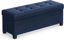 SONGMICS Storage Ottoman Bench, Foldable Foot Rest with Legs, 15 x 43 x 15.7 Inches, End of Bed Bench, Storage Chest, Load up to 660 lb, for Living Room, Bedroom, Entryway, Midnight Blue ULSF018I01 by CozyNest Decor