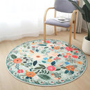 Round Rug 6ft Washable Circle Rug Non Slip Low Pile Boho Floral Small Circular Rug for Bedroom, Bathroom, Entryway, Kids Room, Office, College Dorm(Green) by CozyNest Decor