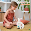 Easfan Bunny Plush Toy Jumping Spotted Rabbit Talking Hopping Ears Nose Moving Educational Plush Toy Singing Shaking Glowing Interactive Toy Electric for Toddlers Kids by TinyTreasures Baby Boutique
