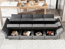 Belffin Modular Sectional Sleeper Sofa Bed Convertible Sectional Couches for Living Room. Dark Gery Couch by CozyNest Decor