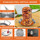 Al Pastor Skewer for Grill, Stainless Steel Vertical Skewer, Brazilian Vertical Spit with 3 Spikes(8”/10"/12”)& Brushes, for Tacos Al Pastor, Shawarma Kebabs Smoker Oven BBQ Dishes by GreenHaven Gardens