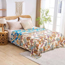 Boho Throw Blanket for Bed, 100% Cotton Soft Rustic Quilt Fall Blanket, 60"x80" Floral Printed Farmhouse Decor Bed Blankets, All Season Rustic Reversible Bohemian Throw Quilt by CozyNest Decor