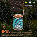 Solar Lanterns Outdoor Hanging Lantern Metal Waterproof LED Lantern with Solar Powered Garden Patio Decorations Decor Lantern with Handle Christmas Gift Idea by GreenHaven Gardens