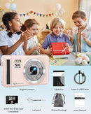 5K Digital Camera - 72MP UHD Digital Cameras for Photography - Autofocus Point and Shoot Small Camera with Flash for Kids - 2.8 Inch Screen Compact Portable Vlogging Camara with 16X Zoom, 32GB SD Card by TinyTreasures Baby Boutique